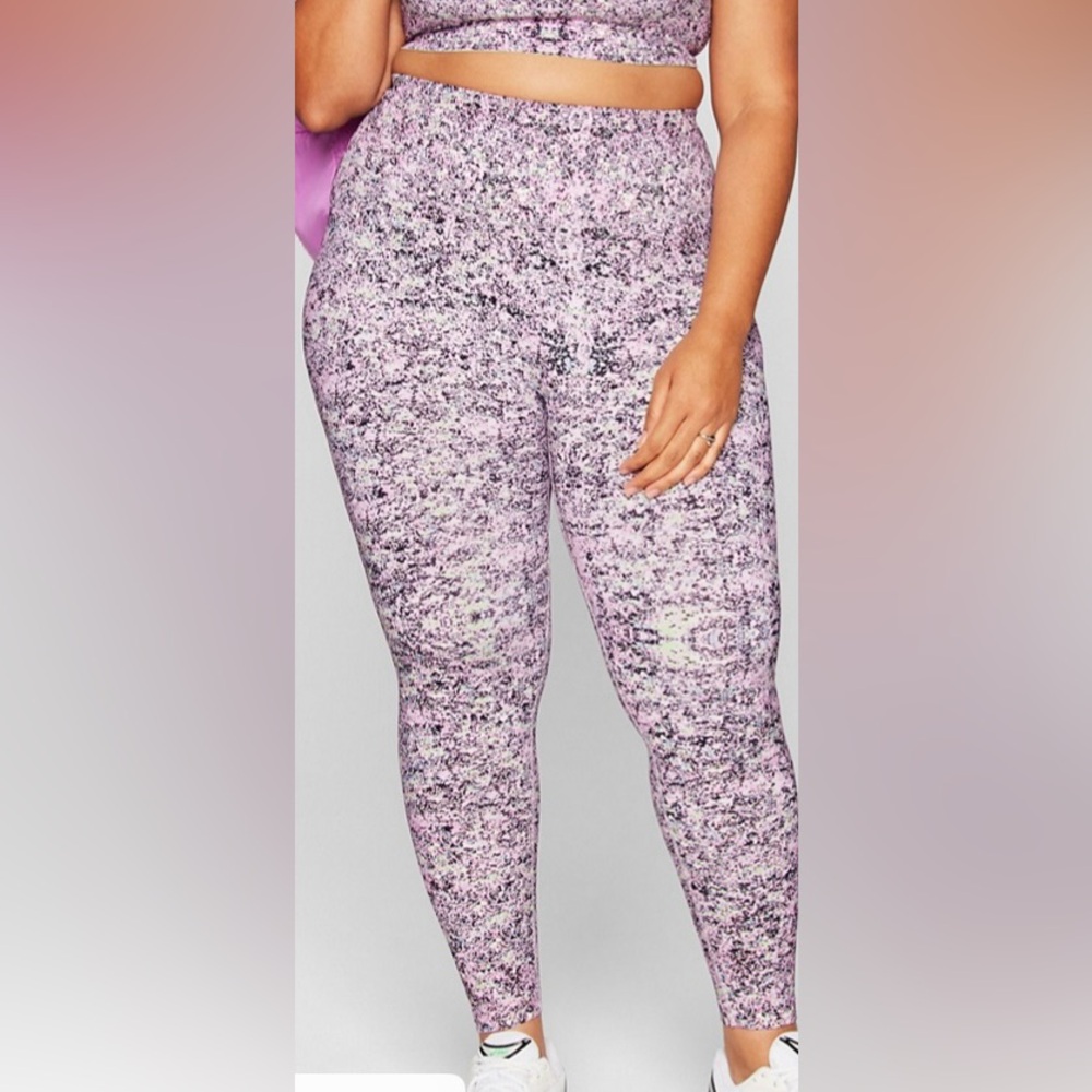 Fabletics NWT Women’s Plus Size Vibrant Pink and Black Leggings - Picture 3 of 6